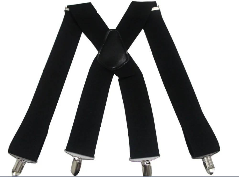 Простые тяжелые Эластичные подтяжки для мужчин и женщин ширина 50 мм черные 3