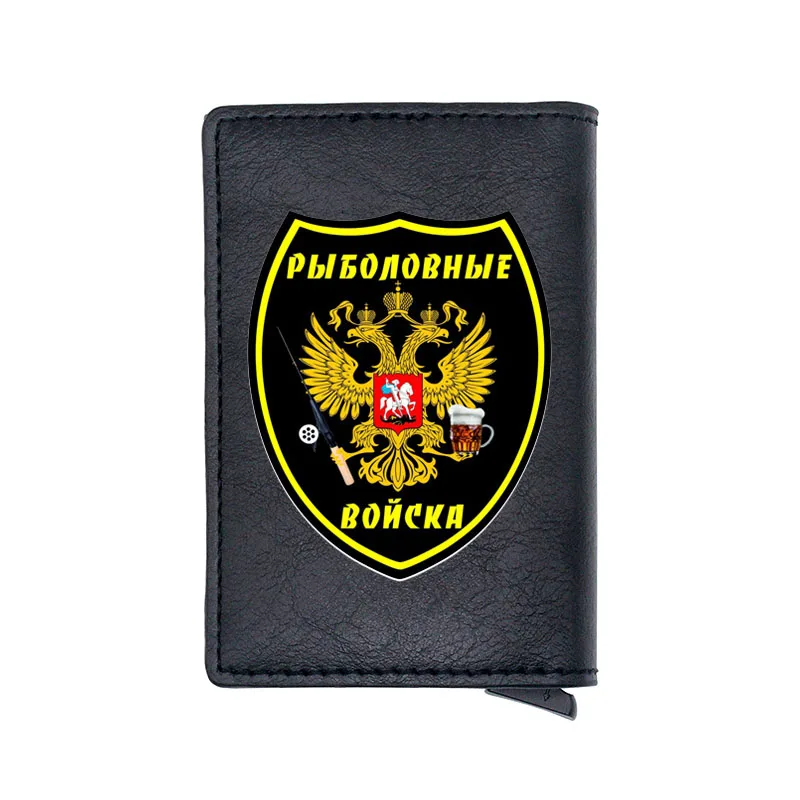 

Funny Featured Russian Logo Digital Printing Leather Credit Card Holder Wallet Men Women High Quality Short Purse Gift