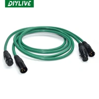 diylive 2328 hifi silver plated 2xlr cable high quality 6n ofc hifi xlr male to female audio cable 2m 3m 5m