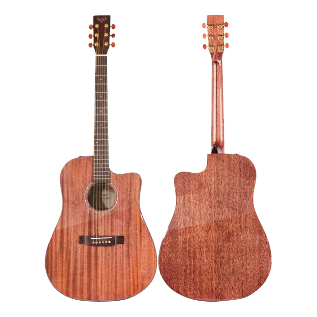 

Bullfighter D2D All Mahogany 41in handmade Cutaway Affordable OEM Acoustic Guitar Solid Top