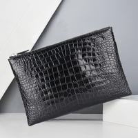 2021 new high quality thai crocodile leather hand bag light luxury crocodile belly envelope bag mens clutch bag with zipper