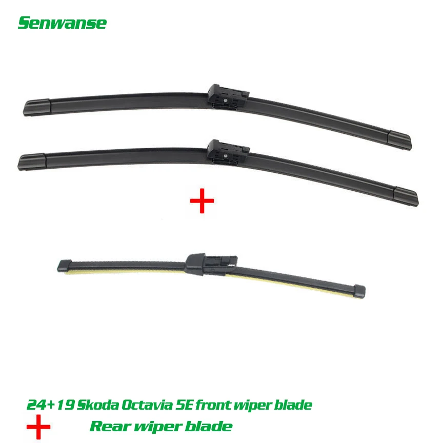

Senwanse Front and Rear Wiper Blades For Skoda Octavia 5E 2013-2017 Car Windscreen Windshield Wiper 24"+19"+16"