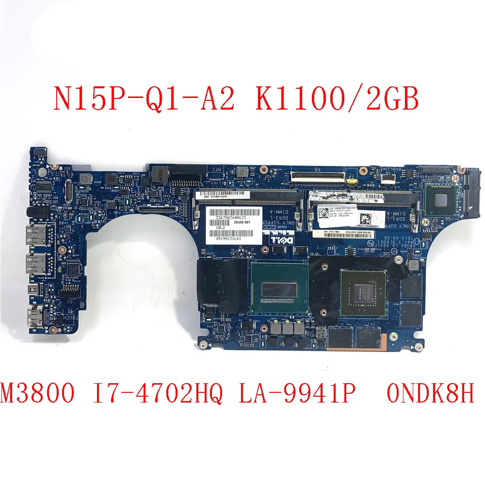 Материнская плата M3800 для ноутбука DELL материнская I7-4702HQ 0NDK8H SR15F LA-9941P K1100/2 ГБ