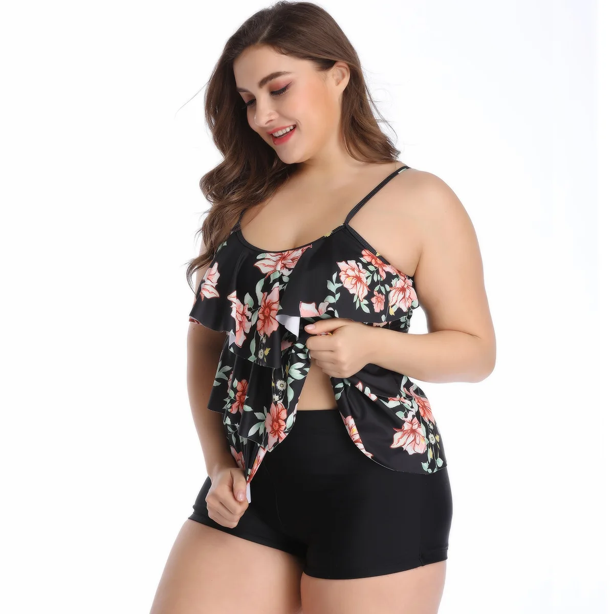

High Waist Floral Print Two Piece Skirt Plus Size bikini set women Swimsuit Bikini Large Size Swimwear bodysuit Beachwear female