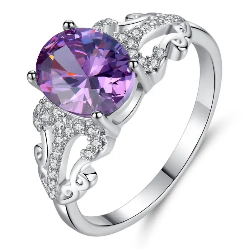 Женские Ювелирные изделия 925 пробы серебряные кольца белый розовый светильник