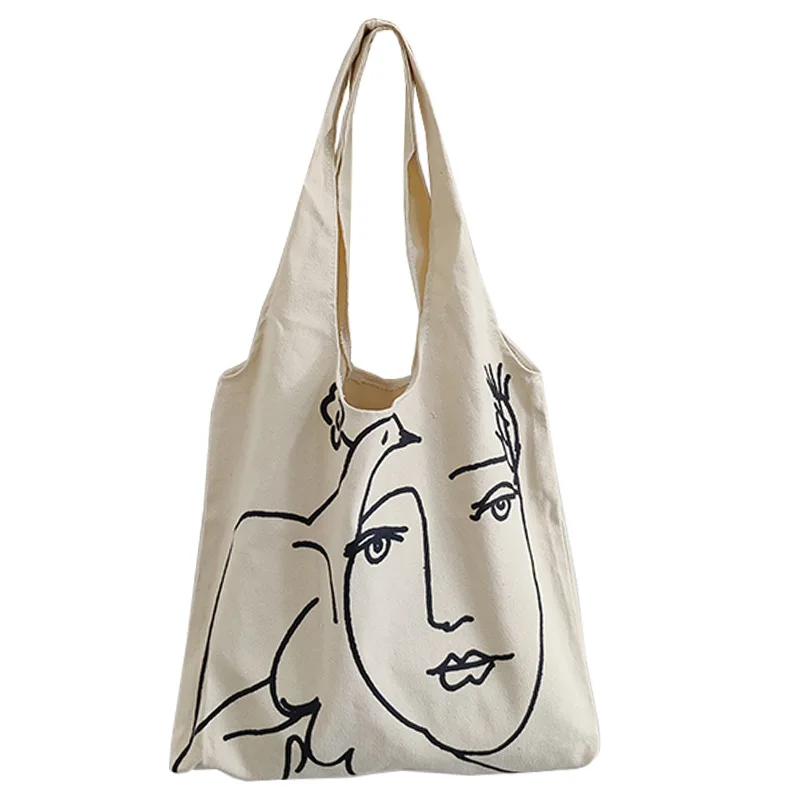 

Art Girls Bag Canvas Bag Shopping Bag Computer Bag Student Bag Large Capacity Shoulder Bag Casual Handbag Abstract Painting