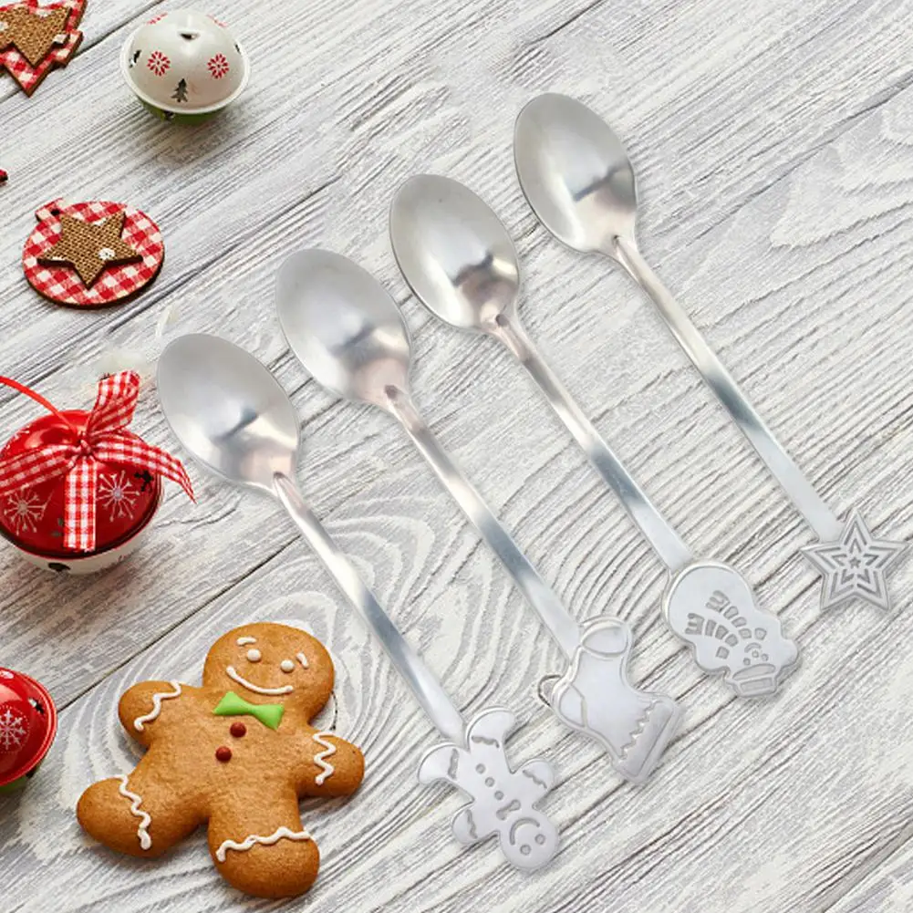 4 шт. рождественские столовые приборы чайная ложка аксессуары для украшения