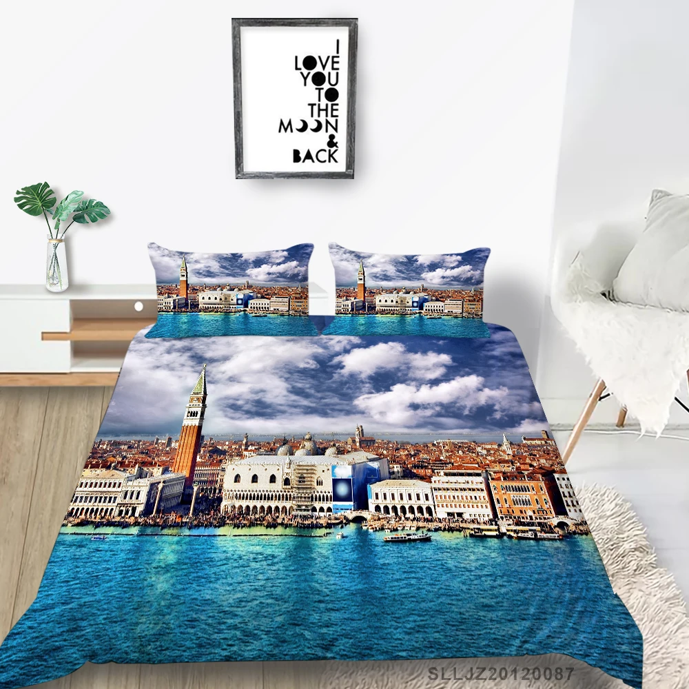 

3D Landscape Bedding Set Tulip Field Romantic Duvet Cover For Girls Queen King Twin Full Single Double Windmill Bed Set