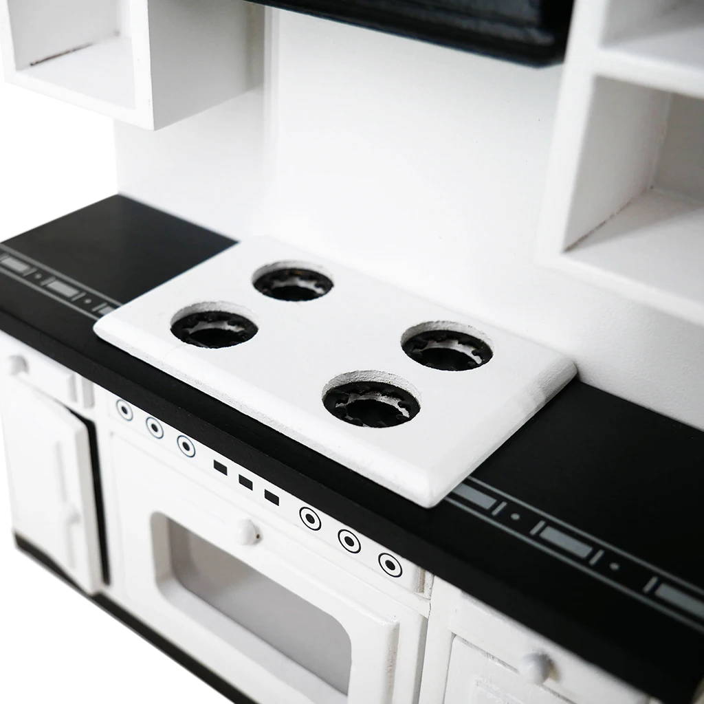 

Miniature Kitchen Cabinets Set for 1:12 Scale Dollhouse Kitchen Layout Decoration
