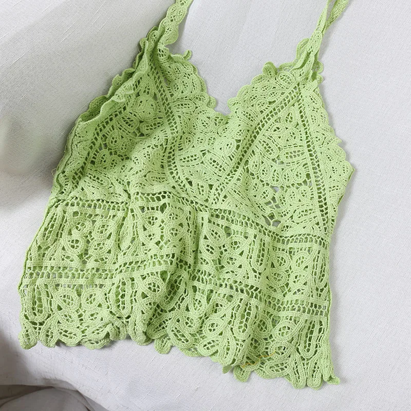 Женский Летний милый сексуальный розовый топ ажурная кружевная майка модный