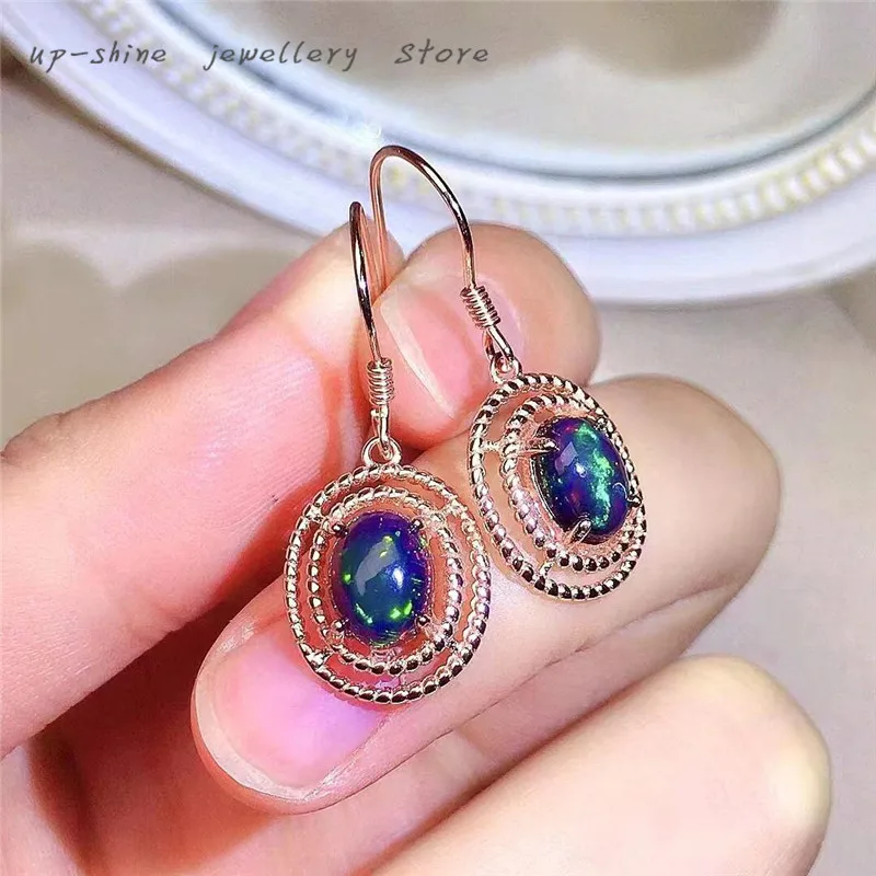 

New colorful black Opal earrings, 925 silver female earrings, gorgeous colors, anniversary gift