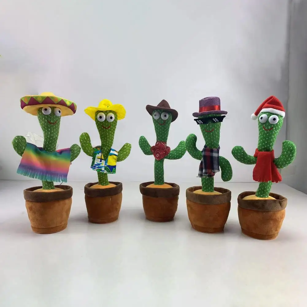 Пение плюшевые игрушки Кактус инновационный Роман пение танцующий кактус для
