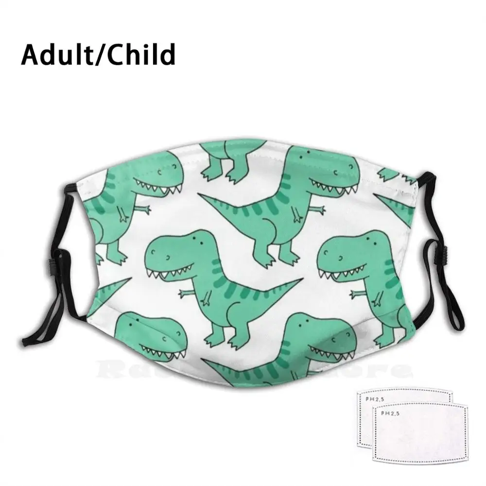 

Dinosaur 2 Funny Print Reusable Pm2.1243 Filter Face Mask Dinosaur Boys