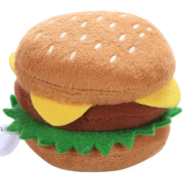 Dog Plush Vocal Toy Variety Of Food Fries Burger Chicken Leg Shape Toy Pet Supplies Pet Cat Supplies
