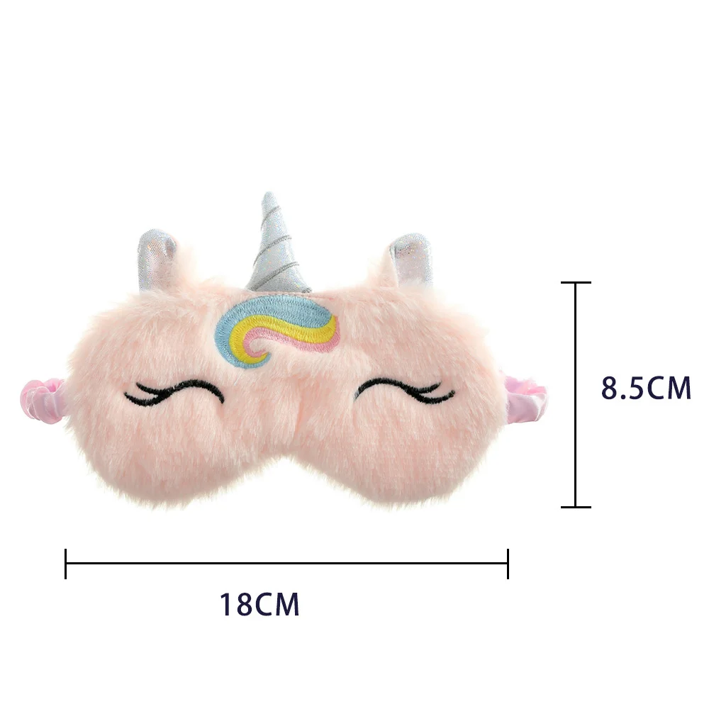 

Unicorn Girl Plush Eye Mask Embroidered Children's Shading Eye Mask 3d Cartoon Eyeshade Relax Mask For Travel Home Party Gifts