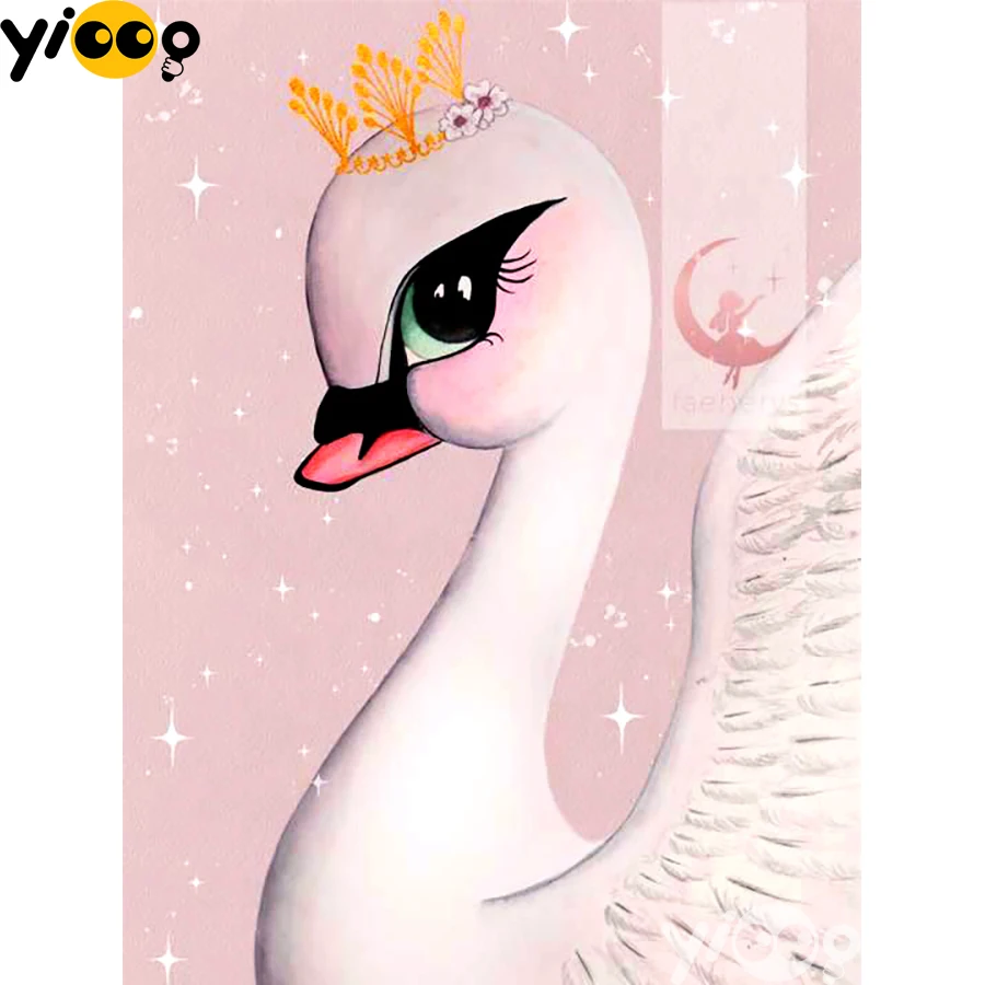 

Full Square/Round Drill Diamond Painting Cross Stitch Embroidery Cartoon Swan Rhinestone Mosaic Home Decor Gift AX2860