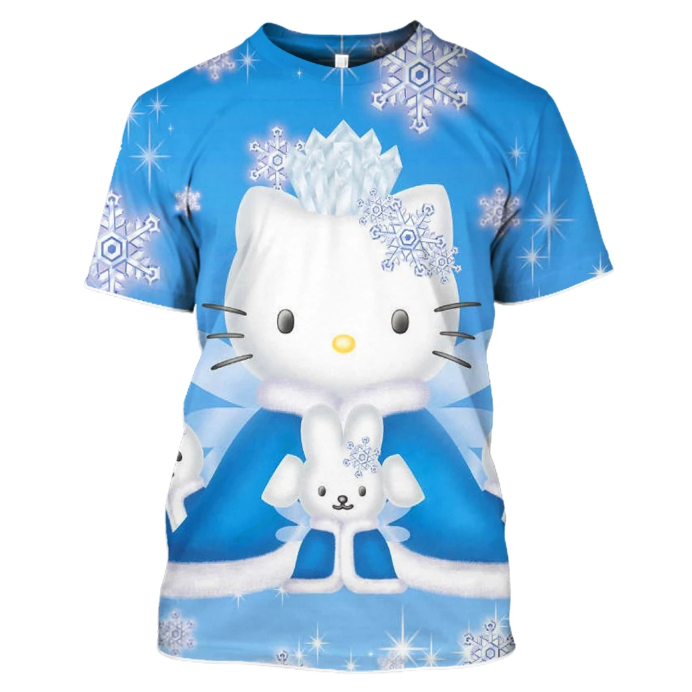Новинка, комплект с 3D принтом «hello kitty», толстовка с капюшоном «hello kitty», длинный рукав, короткий рукав, штаны, мужская и женская Повседневная Толстовка