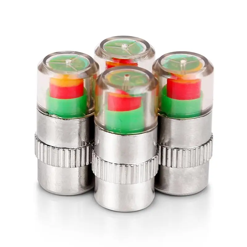 

4pcs/Lot Of Car Tire Pressure Caps Tire Pressure Monitor Warning Caps Direct Sales Monitoring Caps Sensor Indicator Tools Kit