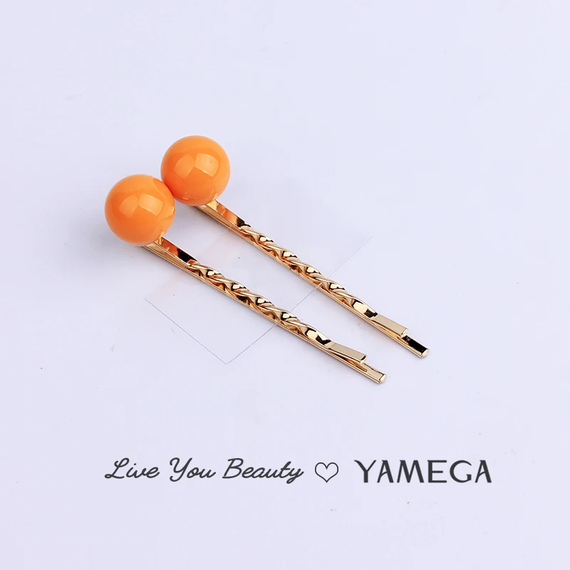 YAMEGA, 2 шт./партия, новинка, корейский жемчуг, заколка для волос, металлические золотистые шпильки для волос, простой головной убор, украшения для волос, аксессуары-заколки для волос для женщин