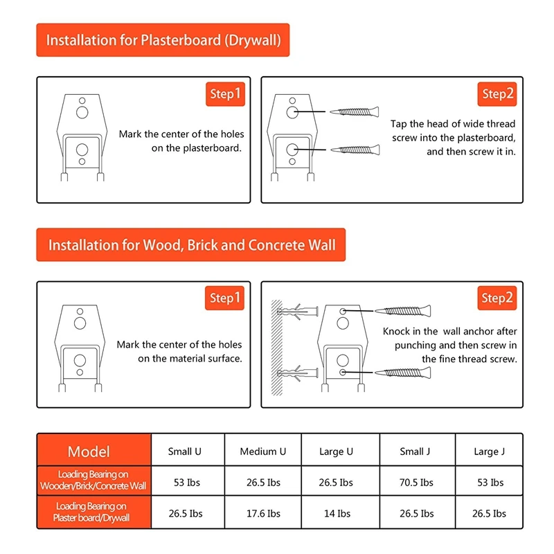 Двойной крючок для гаражного хранения простая в установке настенная Тяжелая