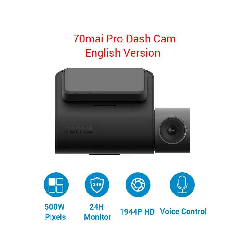 70mai Pro Dash Cam английский голосовой контроль умный Автомобильный dvr 1944PHD Dash Автомобильная камера парковочный монитор 140 FOV ночная версия - Название цвета: EN Version No GPS