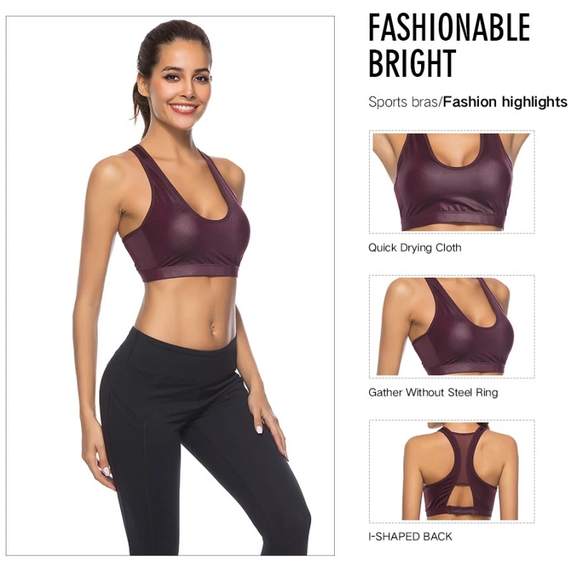 

Women Sports Bra High Support For Sporting Yoga Fitness Athletics Gym Crop Top Mesh Breathable Brassiere 2021 New