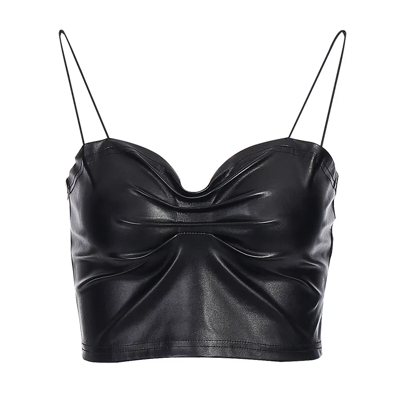 2020 дешевые вещи кагустер Весна Лето PU плиссированные Холтер ремень небольшой