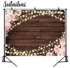 Деревенский цветочный задний фон с изображением деревянного пола фон для фотографии романтический свадебный для невест для душа ребенка День рождения фон цветок брак