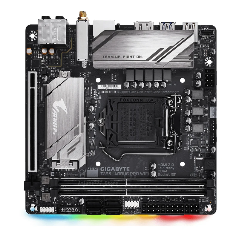 Verkaufen LGA 1151 Gigabyte Z390 ICH AORUS PRO WIFI Motherboard DDR4 XMP 4133MHz DDR4 64GB M.2 SSD PC Z390 Placa-Mãe Gaming Mini ITX Neue