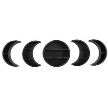Moon Phase Wall Shelves Set Bohemian Simple Style Rustic Shelves Wall Hanging Storage Shelves Home Bedroom Wall Decoration