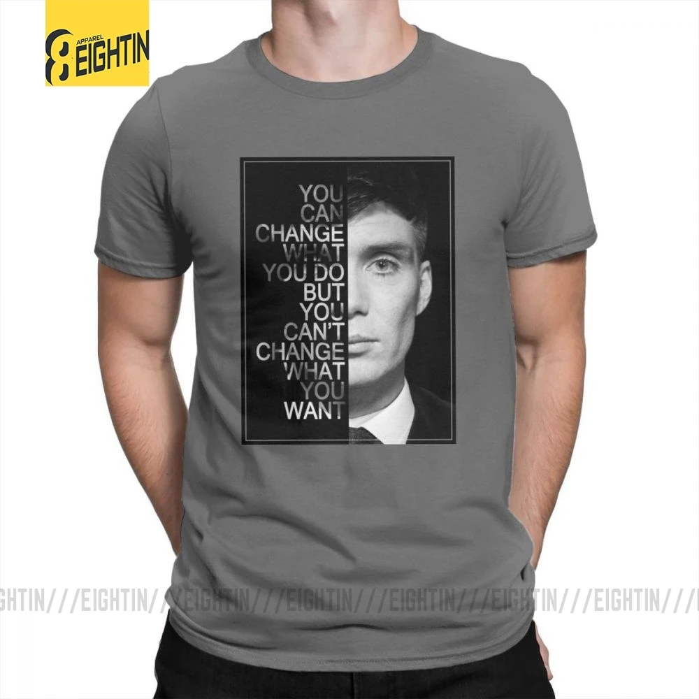 Peaky Blinders мужские футболки с круглым воротником, футболки для отдыха, высокое качество, короткий рукав, хлопок, футболки размера плюс, Популярные - Цвет: Темно-серый