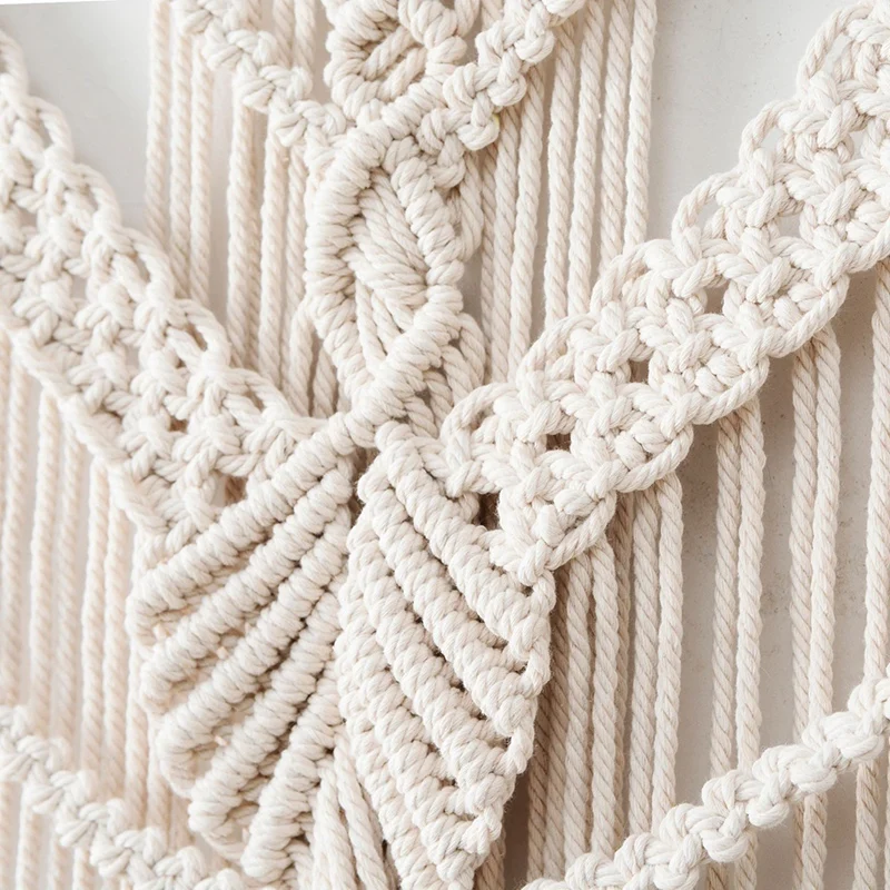 

Macrame Woven Wall Hanging Boho Chic Bohemian Room Geometric Tapestry Art Beautiful Apartment Dorm Decoration
