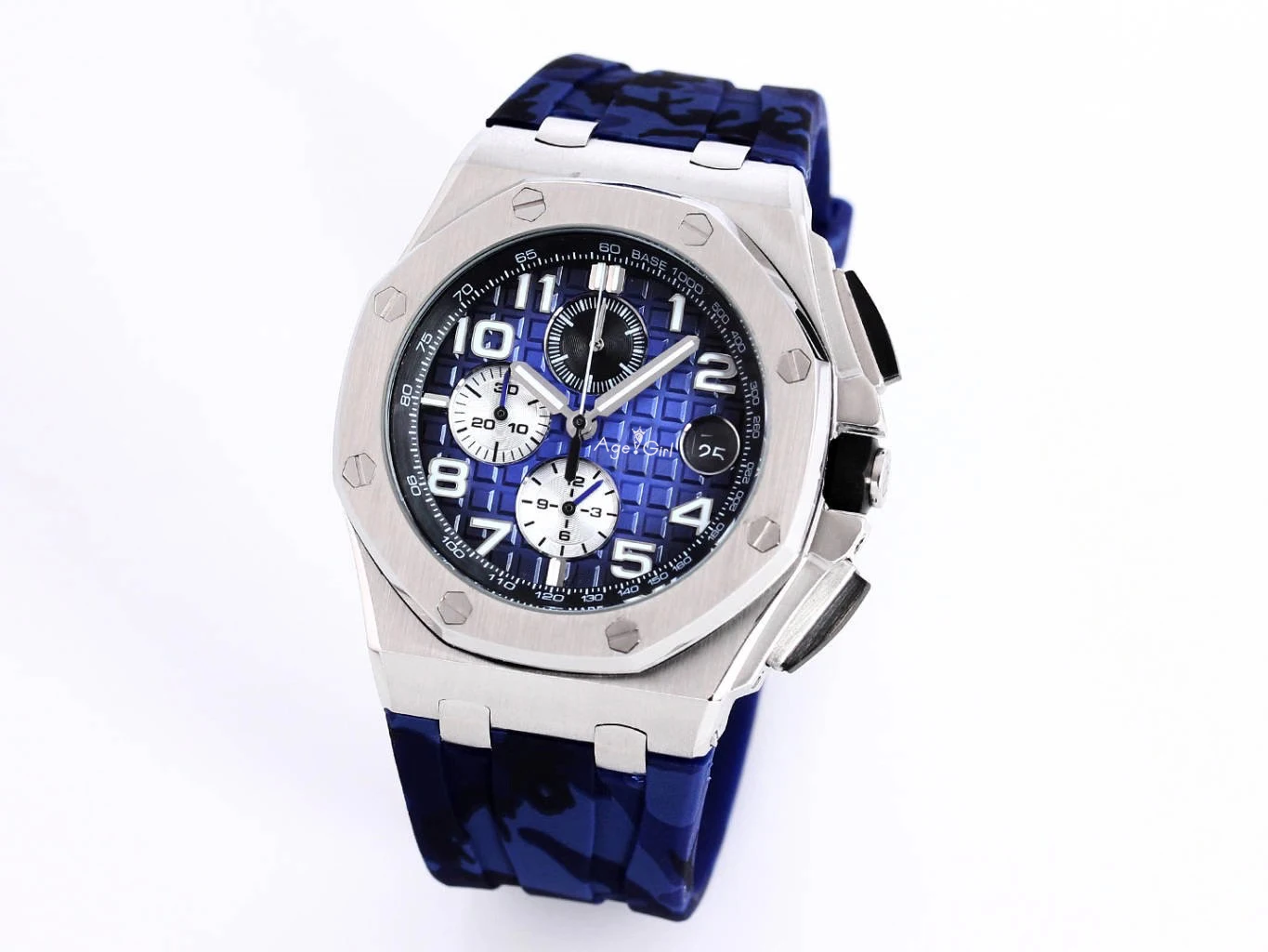 

2020 Classic New Chronograph Men Sapphire Glass Rubber Full Black Caser Blue Silver Oaks Stainless Steel Royal Stopwatch Watches