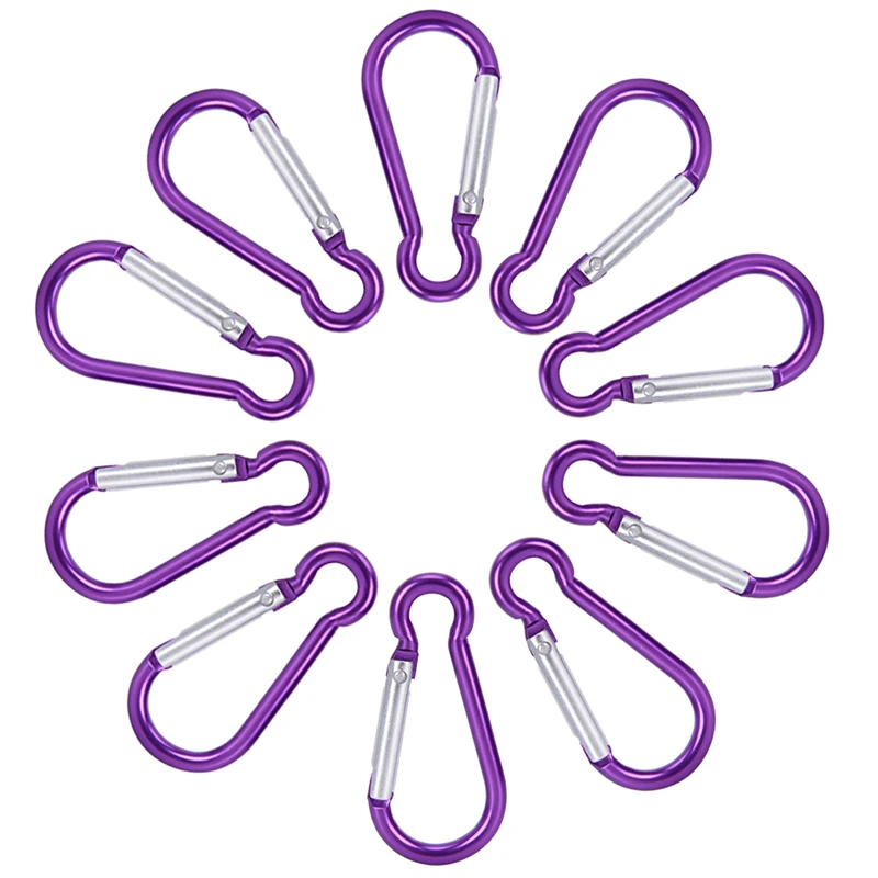 

10Pcs Aluminum Carabiner D-Ring Key Chain Clip Camping Keyring Snap Hook Outdoor Travel Kit