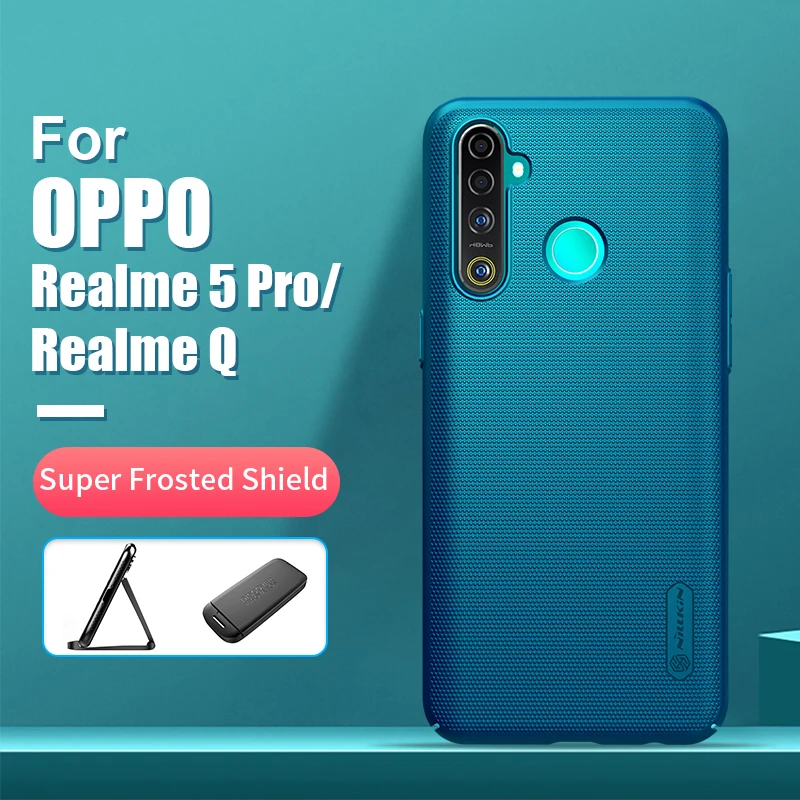 Чехол Realme 5 Pro 6 NILLKIN Матовый ПК матовый жесткий задняя крышка подарок подставка