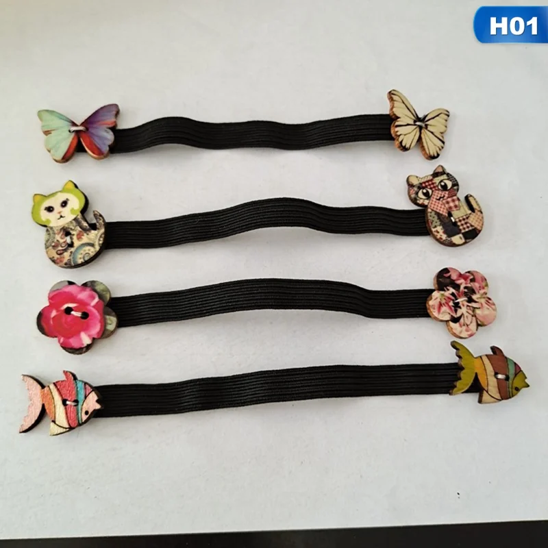 

Adult Children Elastic Band With Cartoon Printed Button Anti-slip Mask Extension Band Adjustable Mask Ear Grips