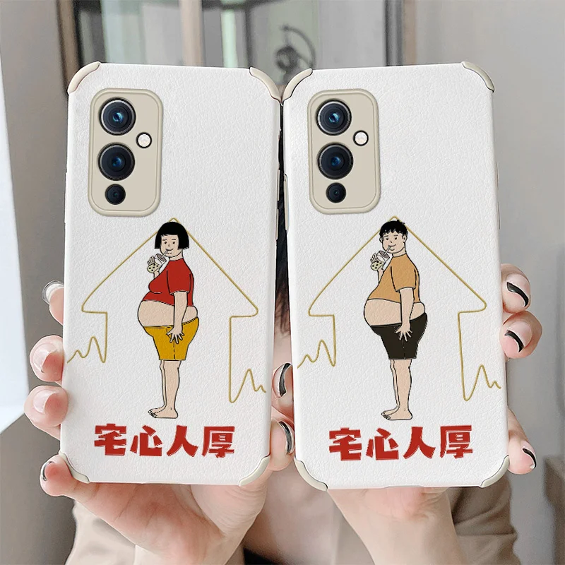 

Cartoon Couple Phone Case For Oneplus 9 9pro 8t 8 8pro Pro Leather Four Corners Stick Shockproof Soft Cover Case