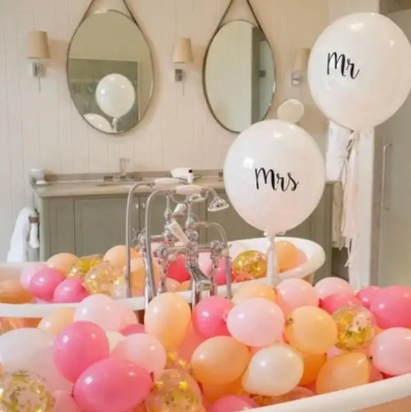 

Big Size 36inch Mr Mrs White Latex Balloons for Wedding Party Bridal Bride to be Engaged Party Air Globos Party Supplies