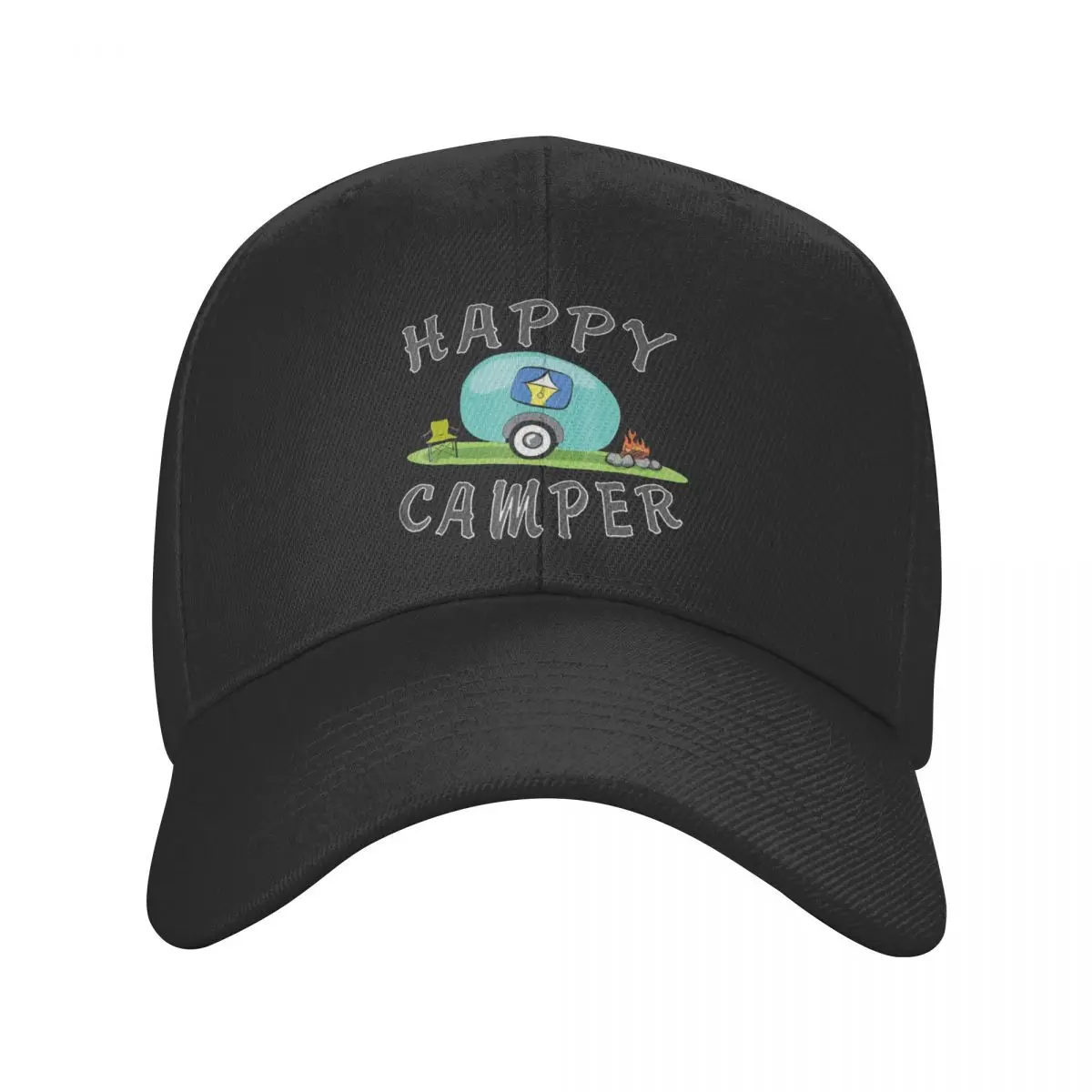 

Adult Happy Camping Trailer Cap Outdoor Baseball Cap Snapback Caps Camper Hat Sun Hats Adjustable Racing Cap Summer