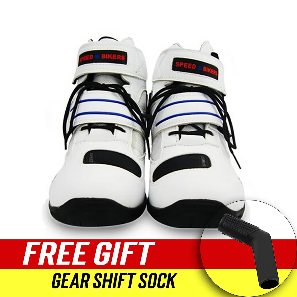 Мотоциклетные ботинки из мягкой кожи и микрофибры защитная обувь для мотобайкеров скоростные байкерские