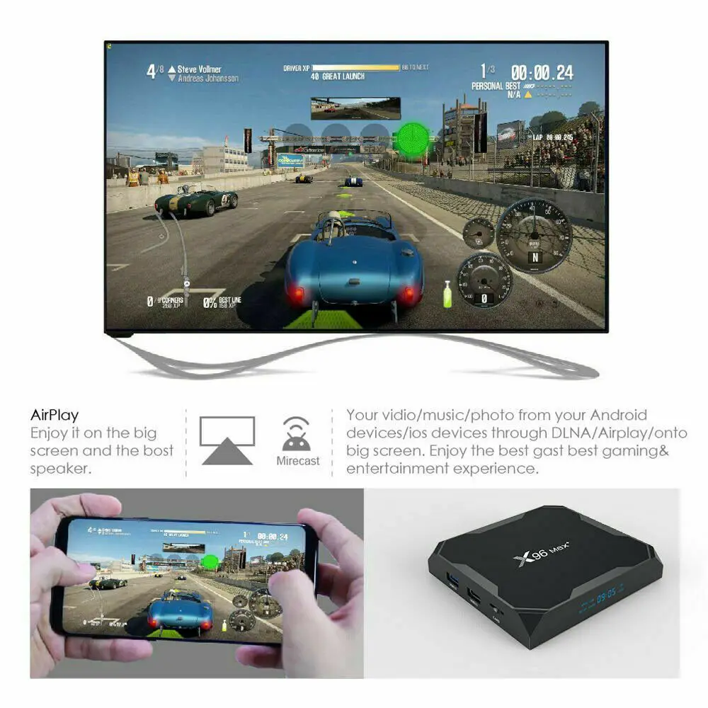 Приставка Смарт-ТВ X96 4 + 32 ГБ Android 9 0 2 ГГц Wi-Fi | Электроника