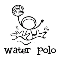sports water polo creative stickers high quality car decoration personality pvc waterproof decals blackwhite 17cm17cm