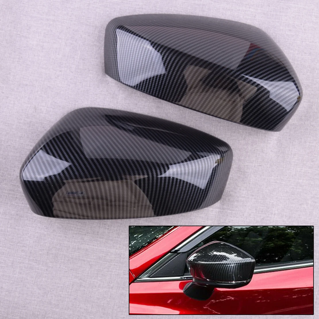 

Чехол для зеркала заднего вида из АБС-пластика, подходит для Mazda 6 Atenza 2019 2020, текстура из углеродного волокна, 2 шт.