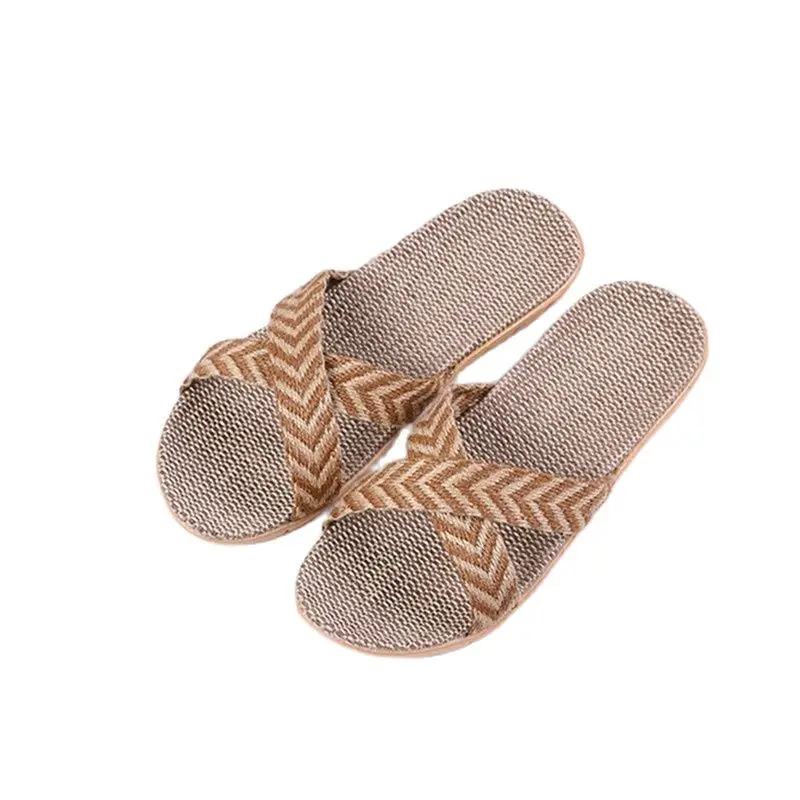 Suihyung Multicolor Flax Slippers For Women 2022 New Summer Indoor Shoes Home Casual Slides Cross Blet Ladies Flip Flops Sandals