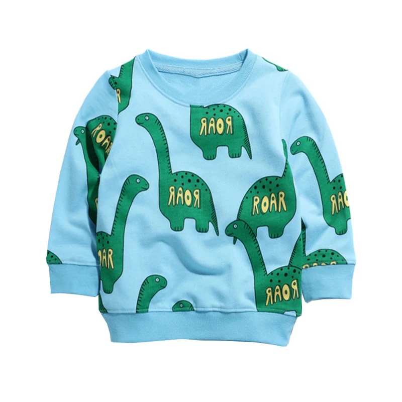 

Jumping Meters Boys Long Sleeves Cartoon Dinosaur Pattern Sweatshirts Kids Clothes Autumn Children's Animal Tops Clothing
