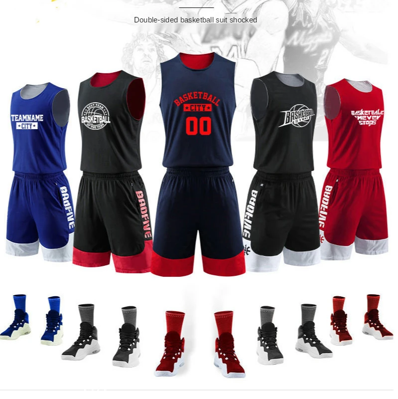 

Customized double-sided basketball uniforms, competition training uniforms, children's jersers