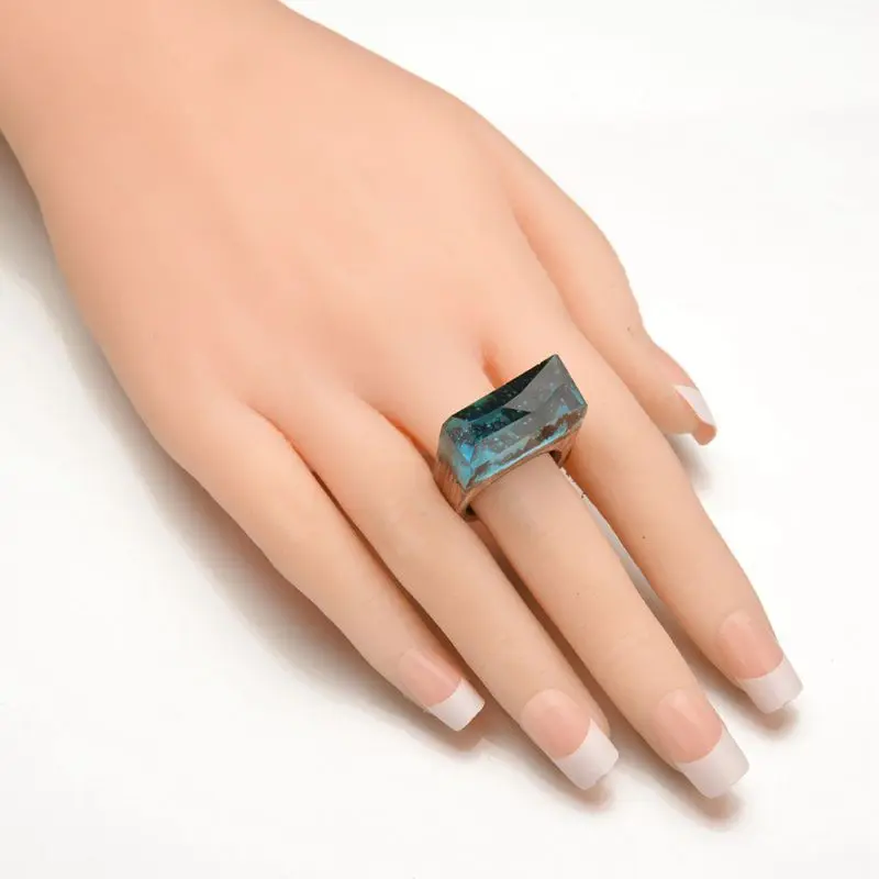 K3ND кольцо ручной работы из дерева и смолы с тайным пейзажем леса внутри ювелирные