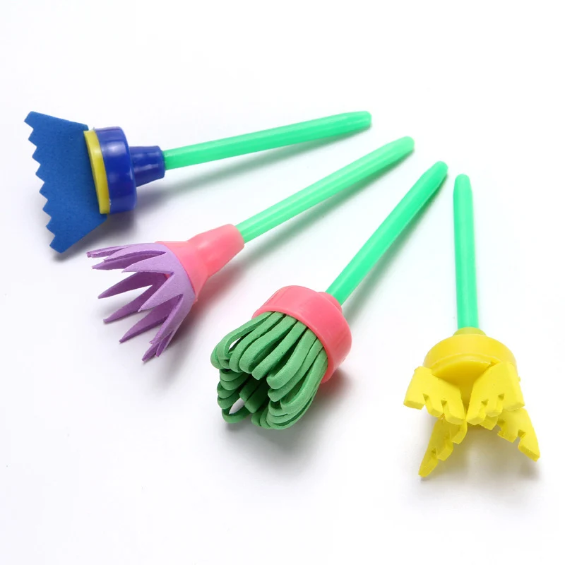 4 шт./компл. креативная губка для рисования в форме цветка кисть Diy граффити