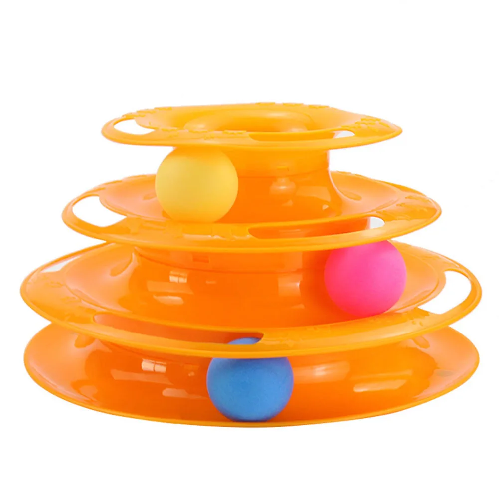 

Cat Kitten Turntable Toy Pet Toys Game Catch Interactive Durable Training Amusement Plate Non-toxic Tower Tracks Disc Track Ball