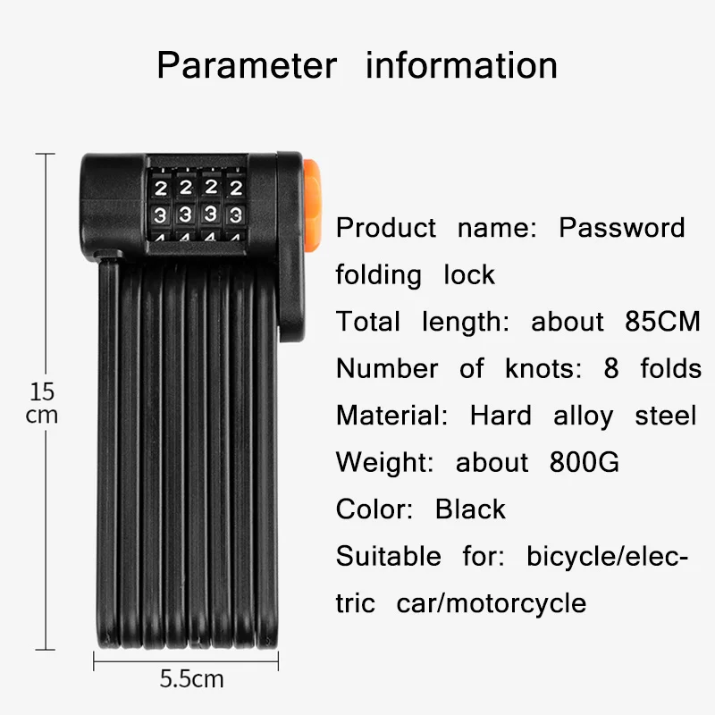 

Mountain Bike LockBicycle Lock Four-Digit Password Anti-Theft Lock Bicycle Equipment Electric Motorcycle Bike Accessories